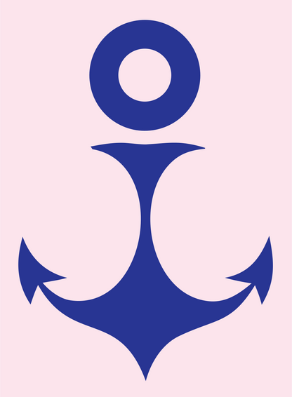 Bold Anchor Maritime Icon #fce4ec/#283593