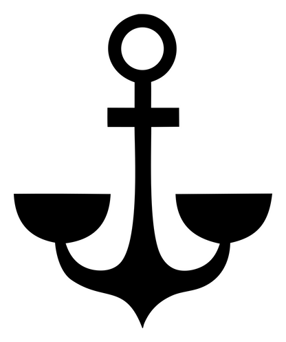 Geometric Anchor Crest #ffffff/#000000