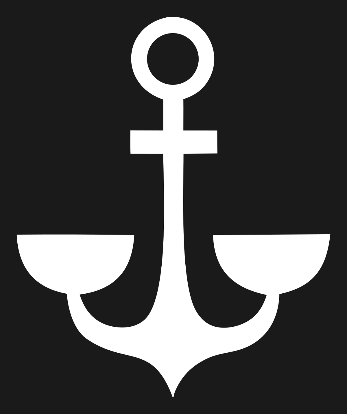 Geometric Anchor Crest #1a1a1a/#ffffff