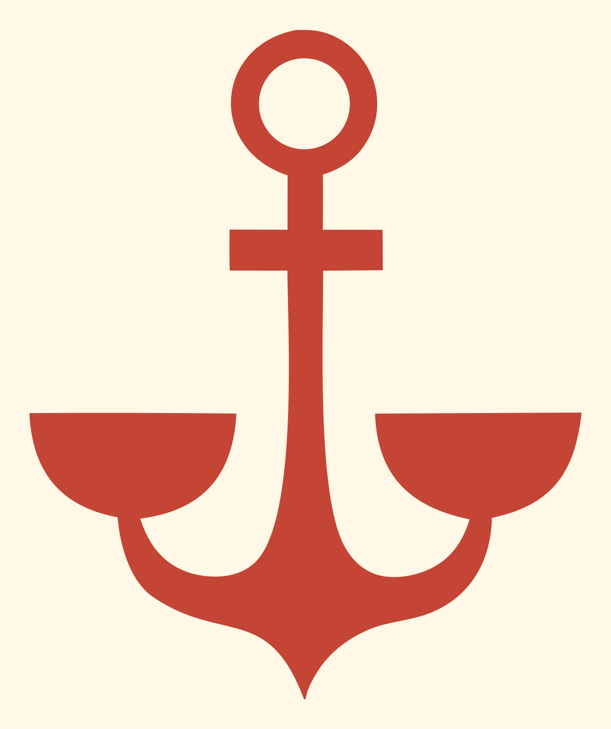Geometric Anchor Crest #fff8e7/#c44536