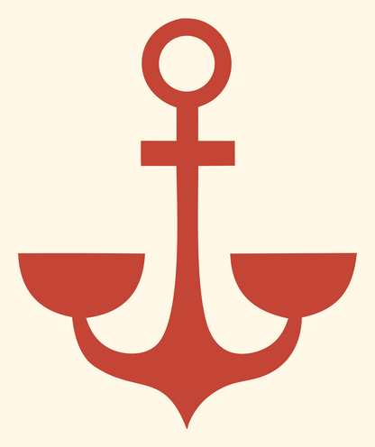 Geometric Anchor Crest #fff8e7/#c44536