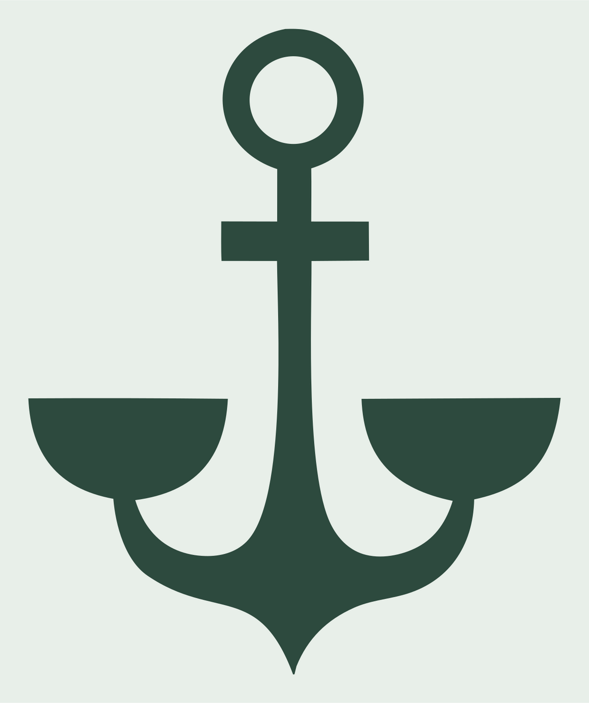 Geometric Anchor Crest #e8efe9/#2d4a3e