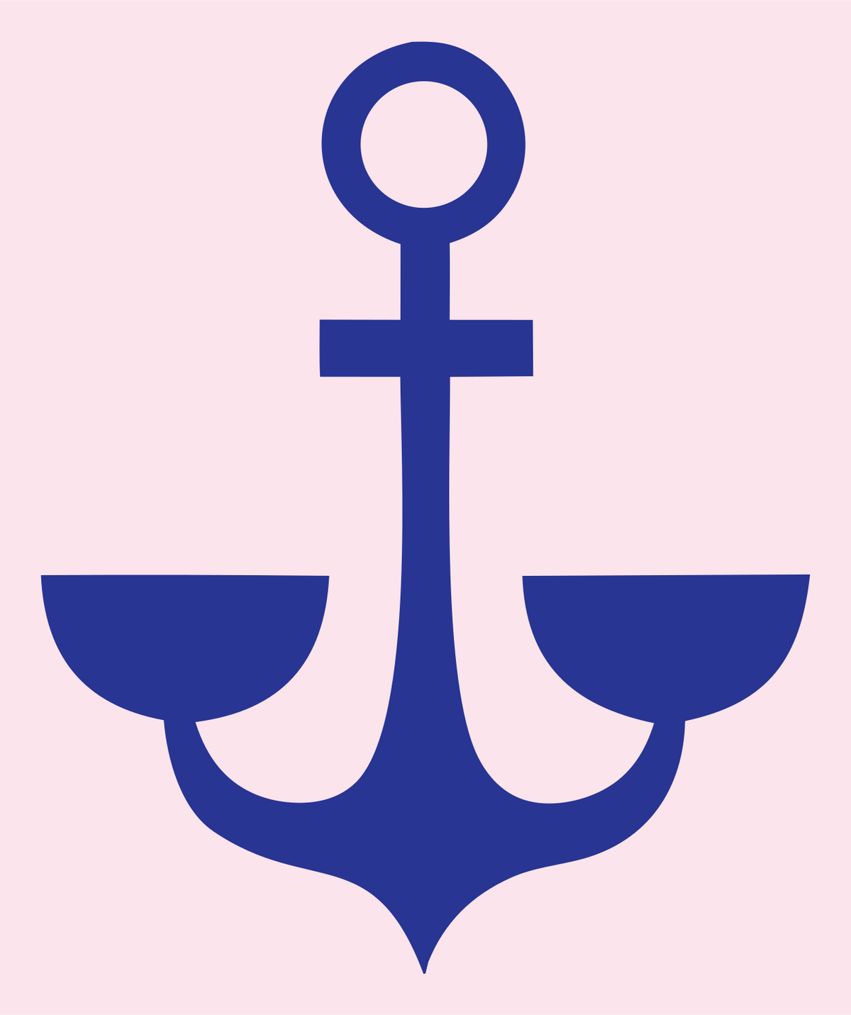 Geometric Anchor Crest #fce4ec/#283593