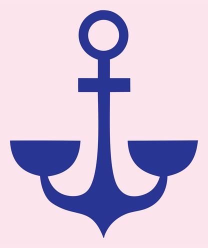 Geometric Anchor Crest #fce4ec/#283593