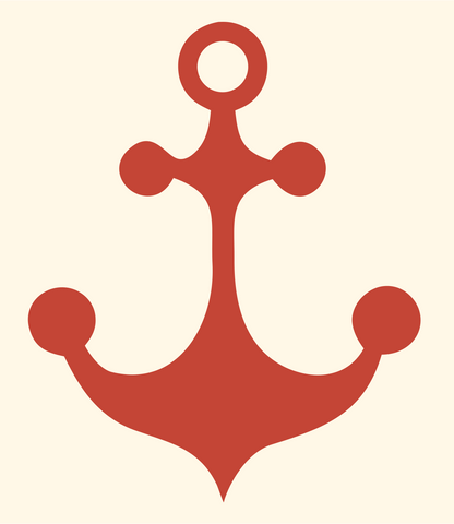 Bold Anchor Rounded Badge #fff8e7/#c44536