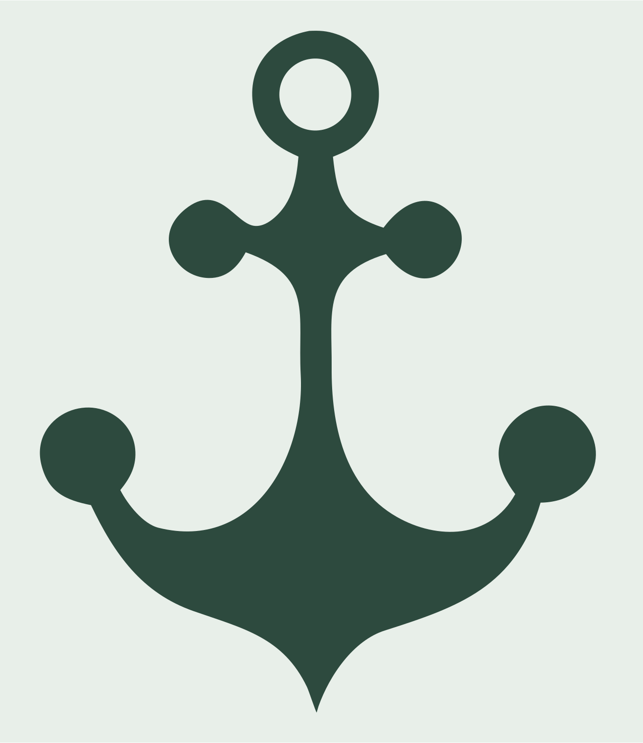 Bold Anchor Rounded Badge #e8efe9/#2d4a3e