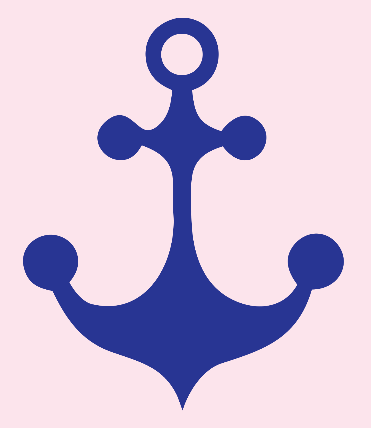 Bold Anchor Rounded Badge #fce4ec/#283593