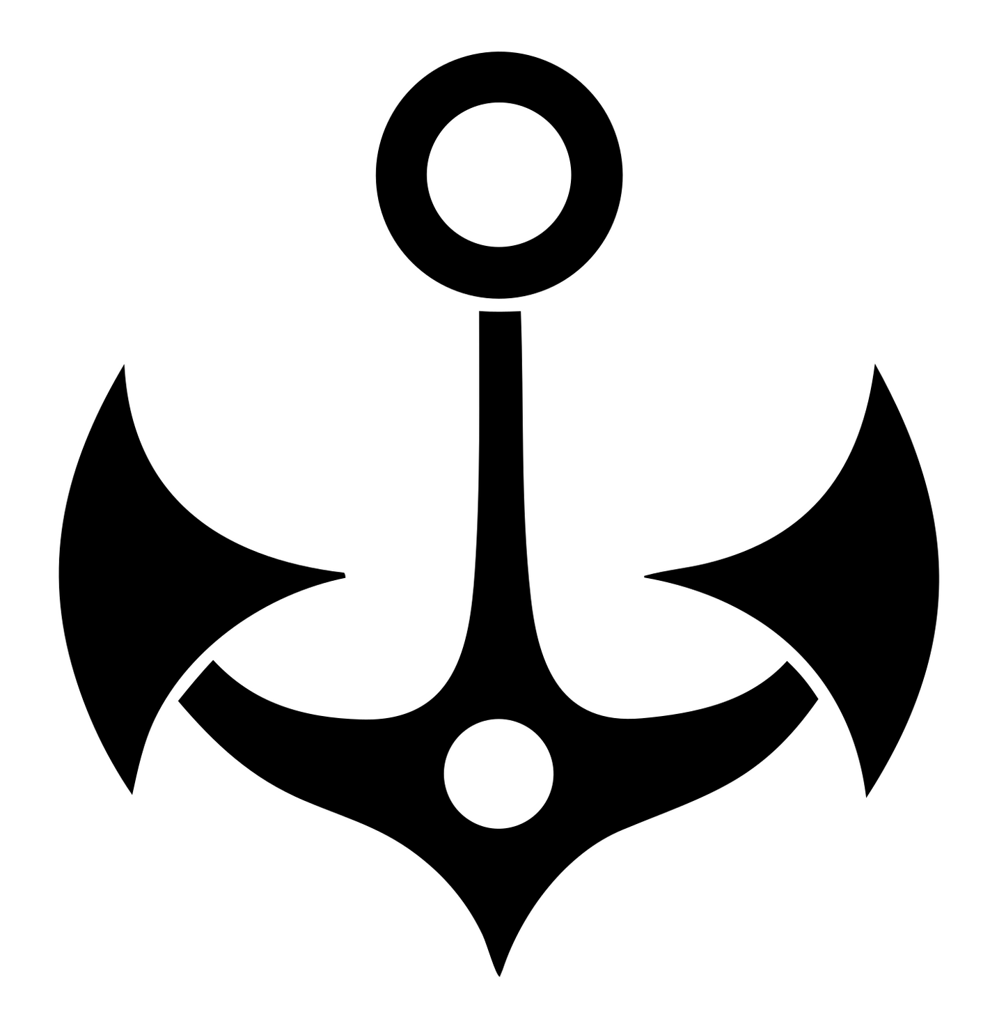 Bold Anchor Seafaring Logo #ffffff/#000000