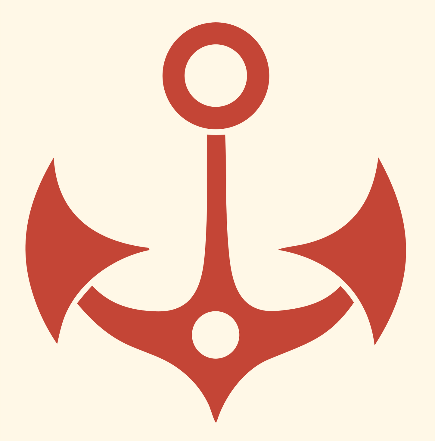 Bold Anchor Seafaring Logo #fff8e7/#c44536