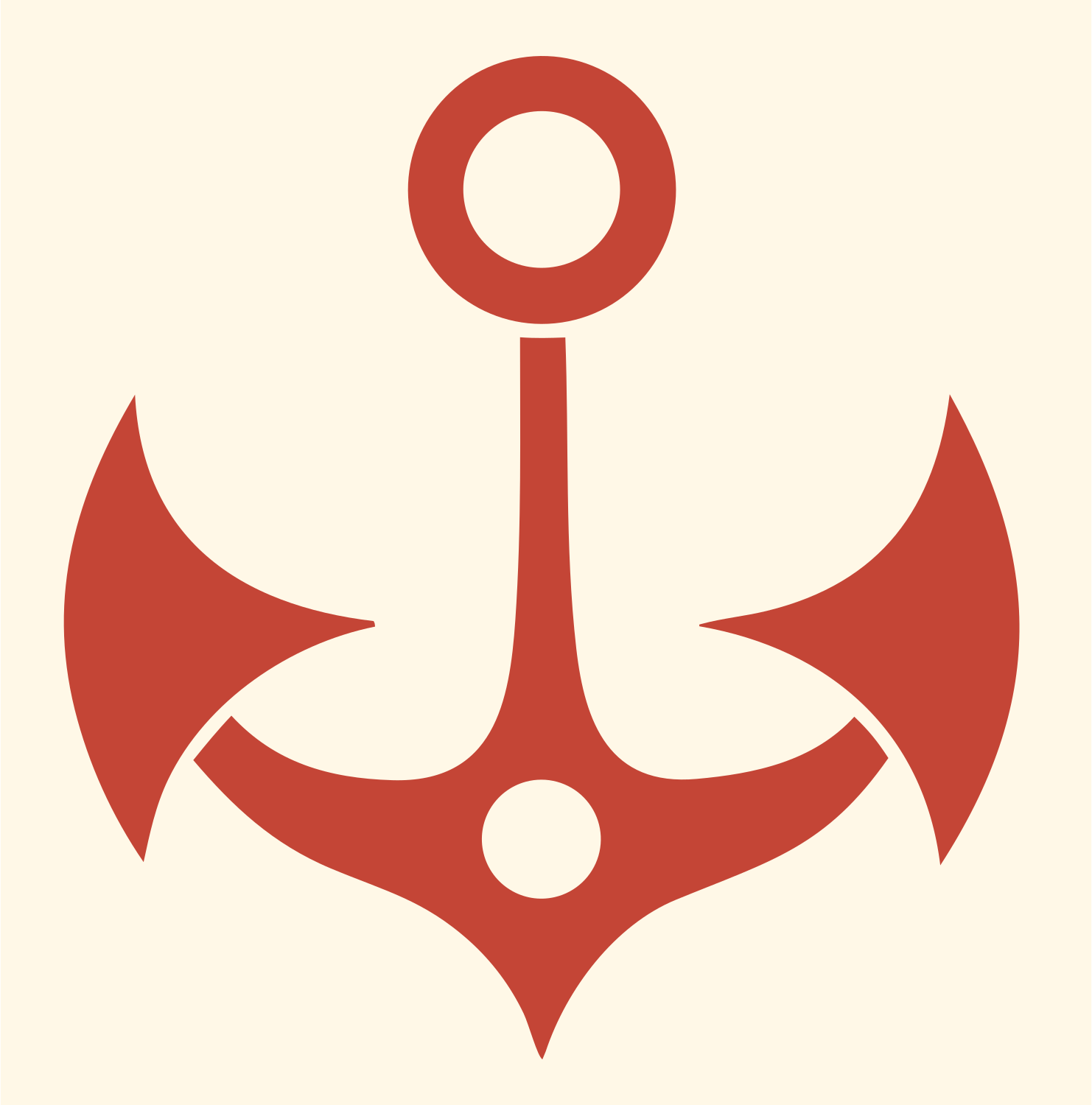 Bold Anchor Seafaring Logo #fff8e7/#c44536