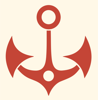 Bold Anchor Seafaring Logo #fff8e7/#c44536
