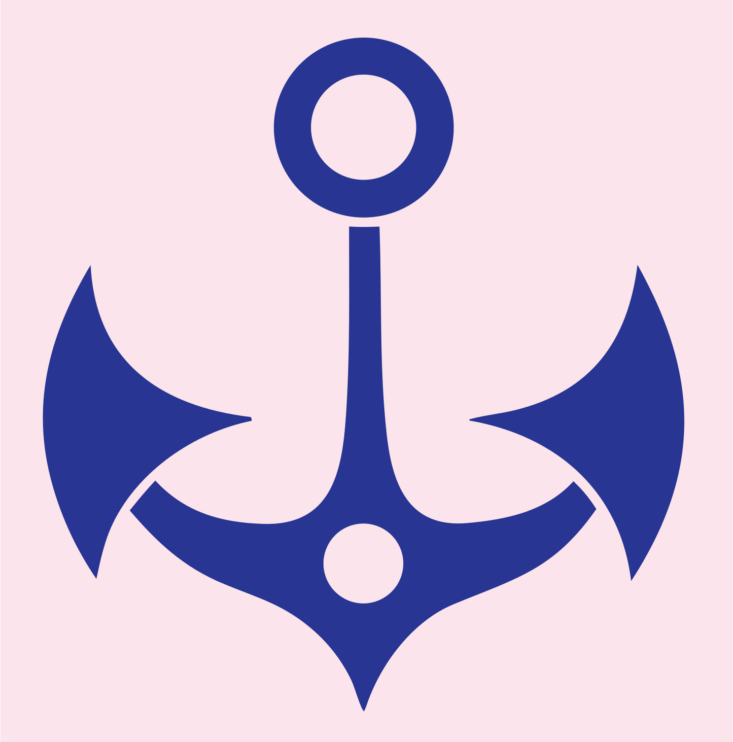 Bold Anchor Seafaring Logo #fce4ec/#283593