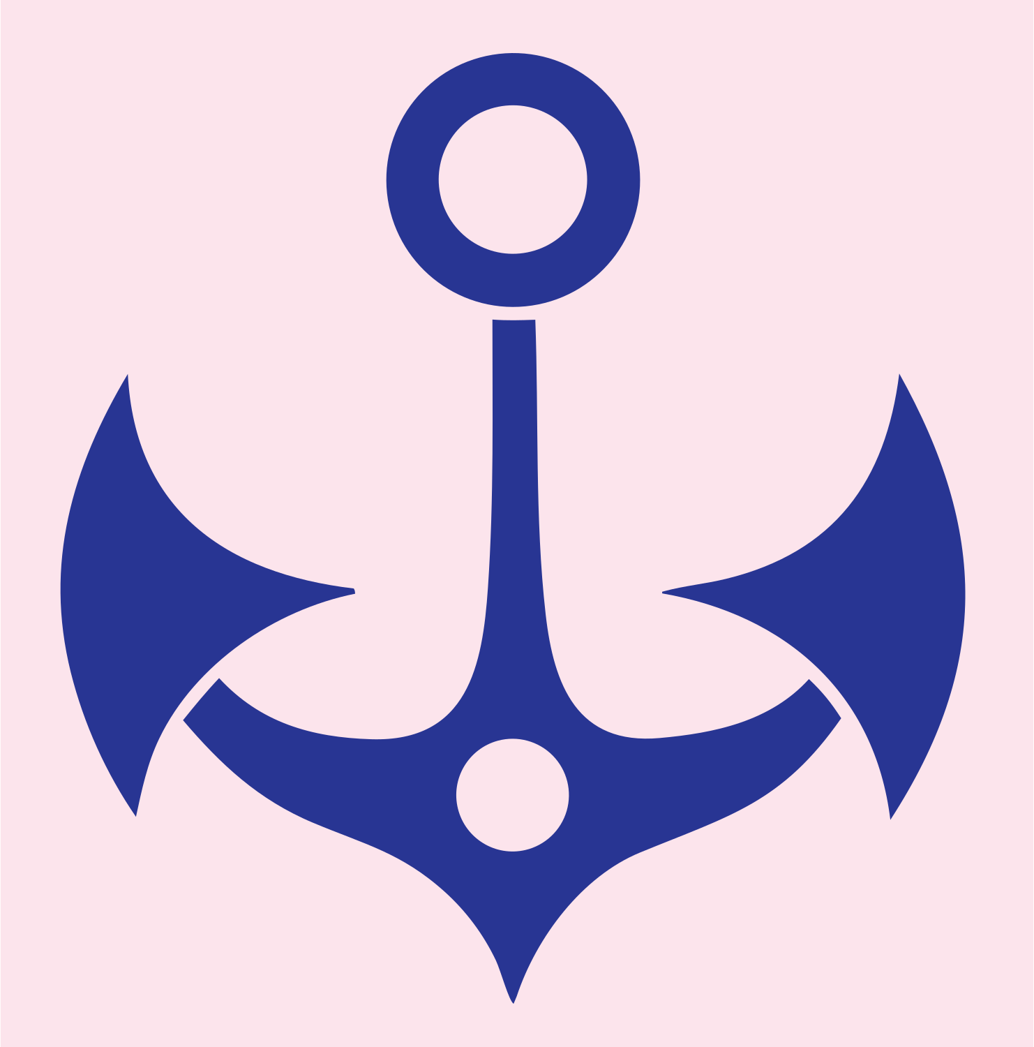 Bold Anchor Seafaring Logo #fce4ec/#283593