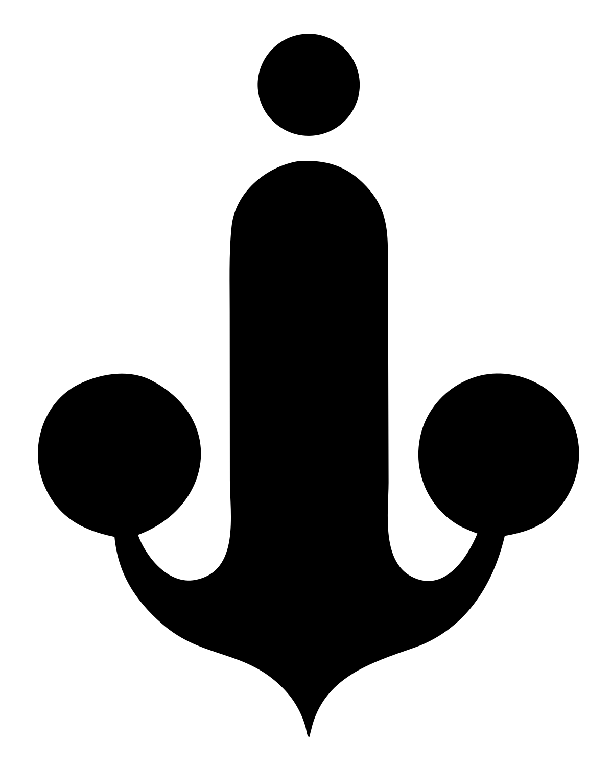 Bold Anchor Circle Logo #ffffff/#000000