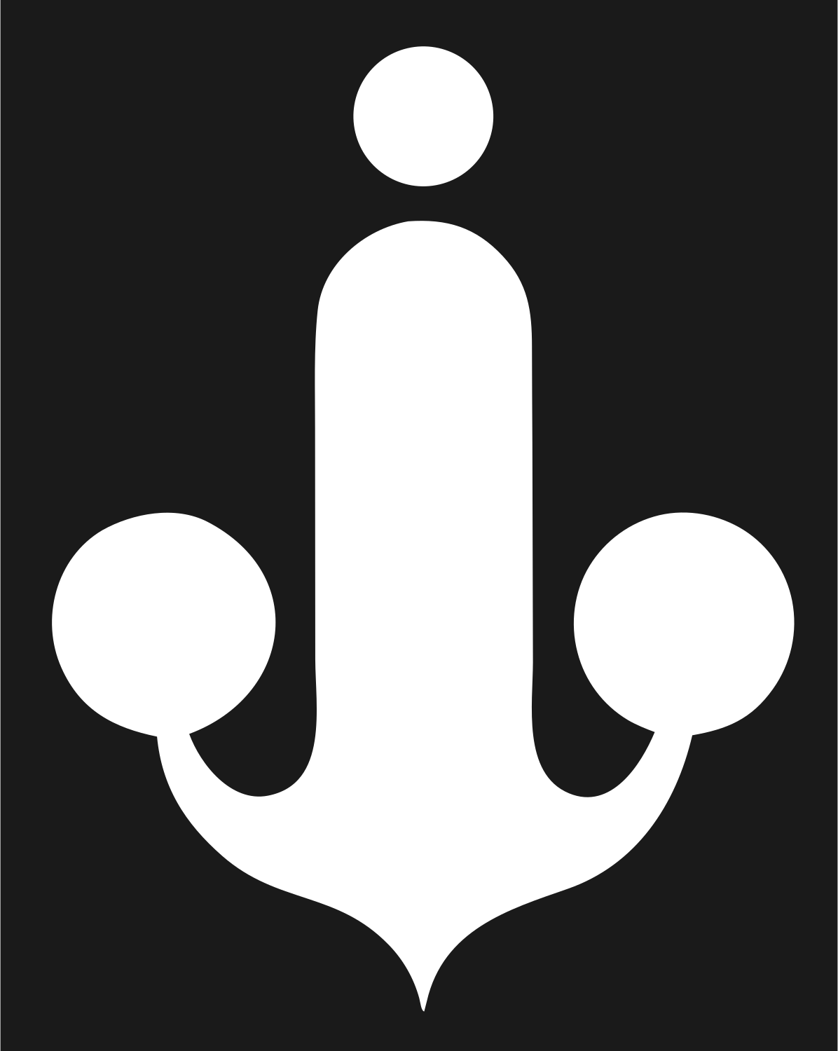 Bold Anchor Circle Logo #1a1a1a/#ffffff