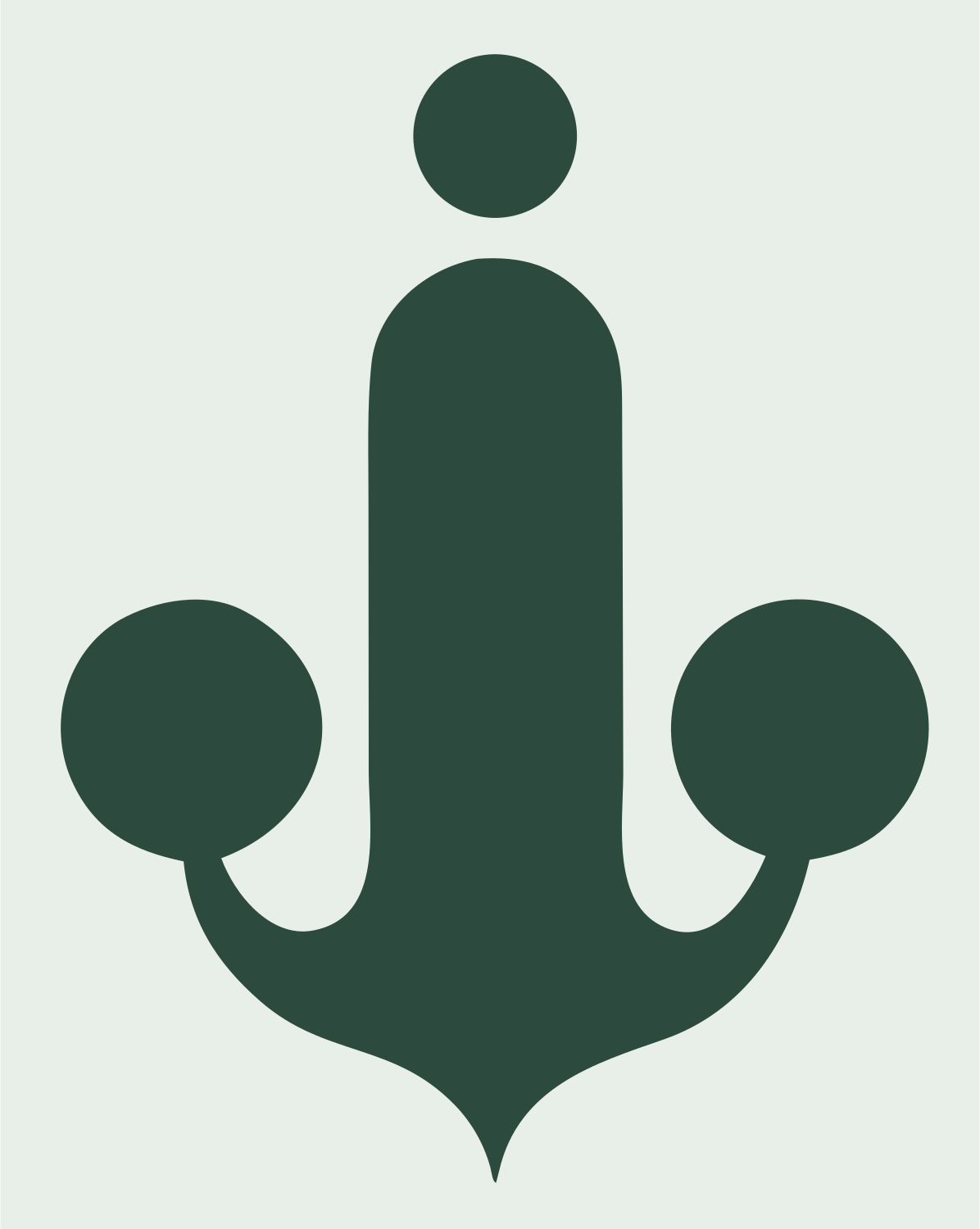 Bold Anchor Circle Logo #e8efe9/#2d4a3e