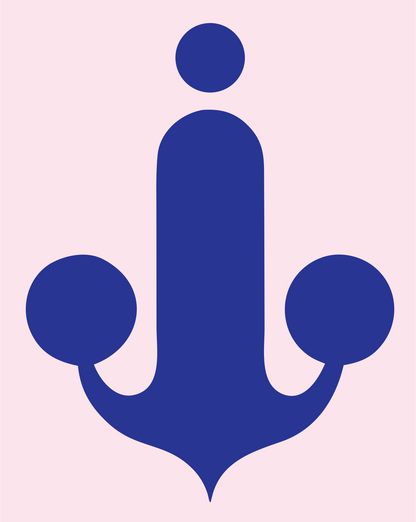 Bold Anchor Circle Logo #fce4ec/#283593