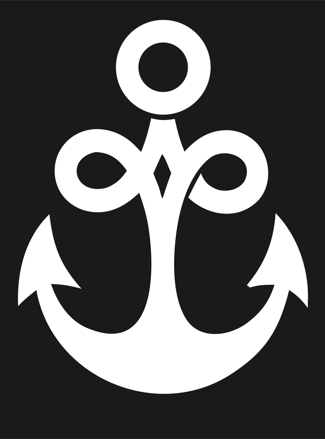 Bold Anchor Scroll Mark #1a1a1a/#ffffff