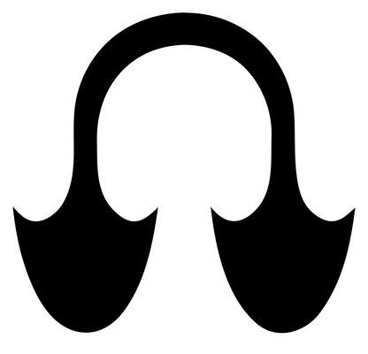 Monoline Anchor Curved Logo #ffffff/#000000