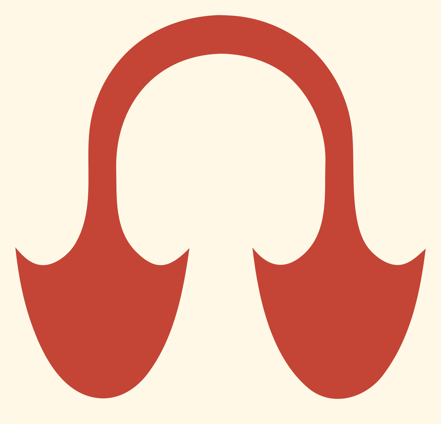 Monoline Anchor Curved Logo #fff8e7/#c44536