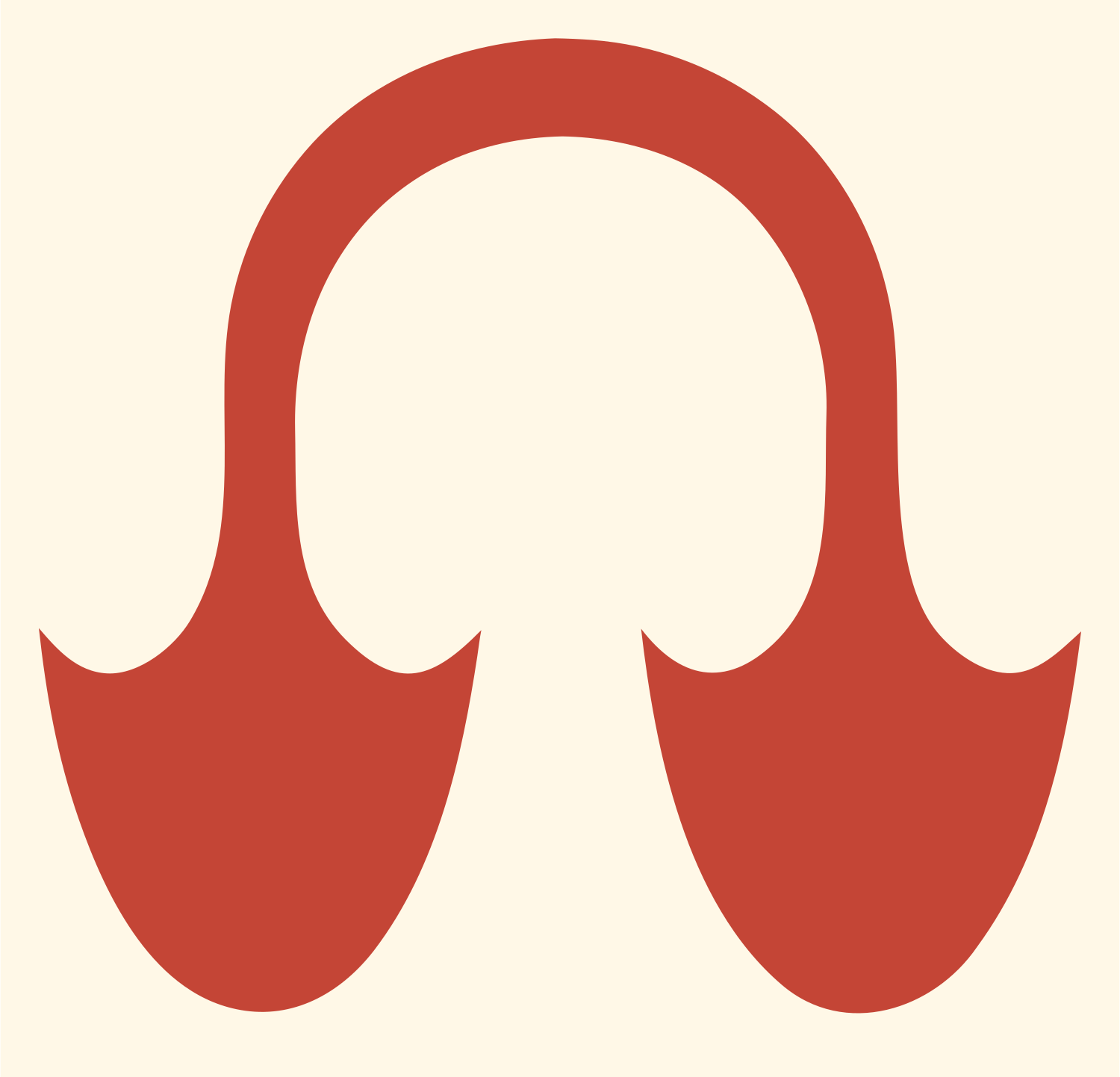 Monoline Anchor Curved Logo #fff8e7/#c44536