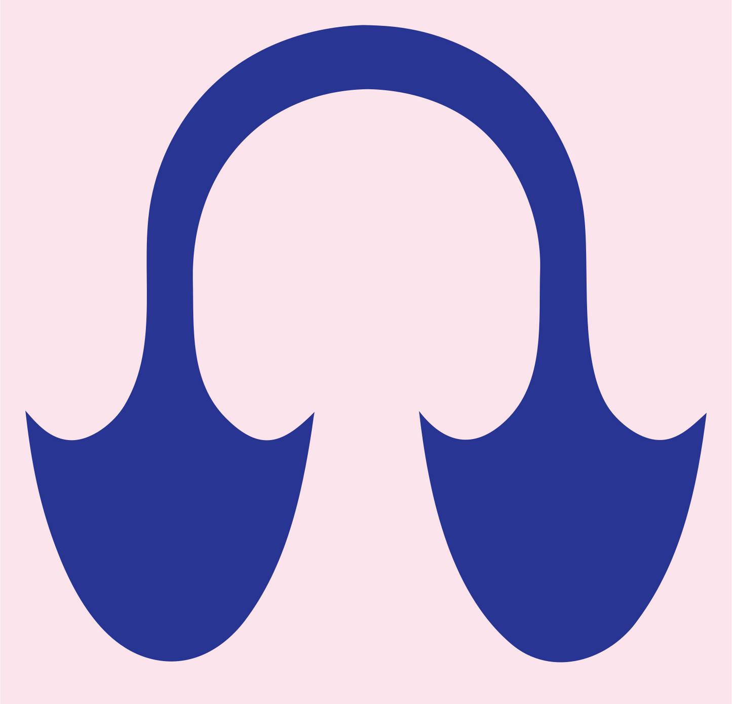 Monoline Anchor Curved Logo #fce4ec/#283593