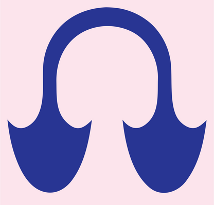Monoline Anchor Curved Logo #fce4ec/#283593
