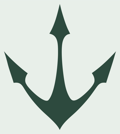 Trident Anchor Silhouette Badge #e8efe9/#2d4a3e