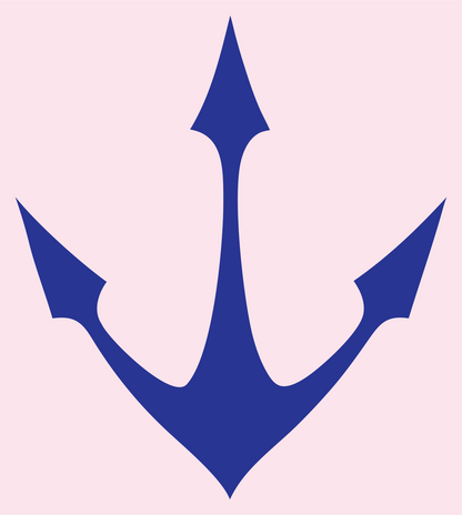 Trident Anchor Silhouette Badge #fce4ec/#283593