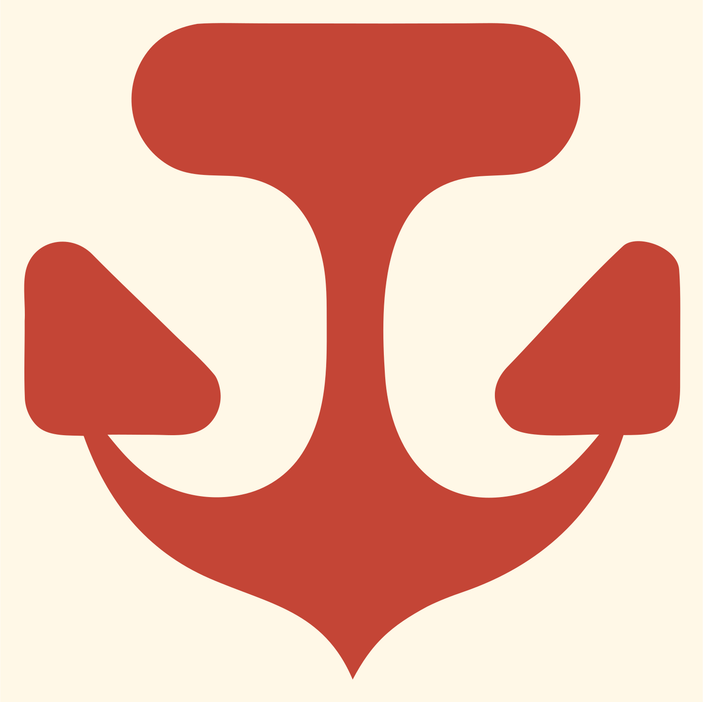 Bold Anchor Solid Mark #fff8e7/#c44536