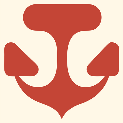 Bold Anchor Solid Mark #fff8e7/#c44536