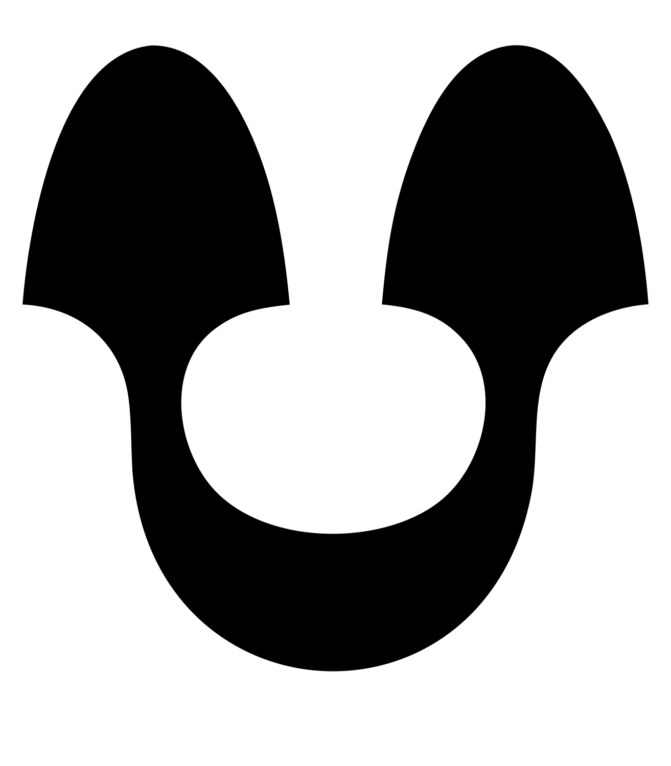 Horseshoe Anchor Symbol Mark #ffffff/#000000