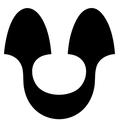 Horseshoe Anchor Symbol Mark #ffffff/#000000