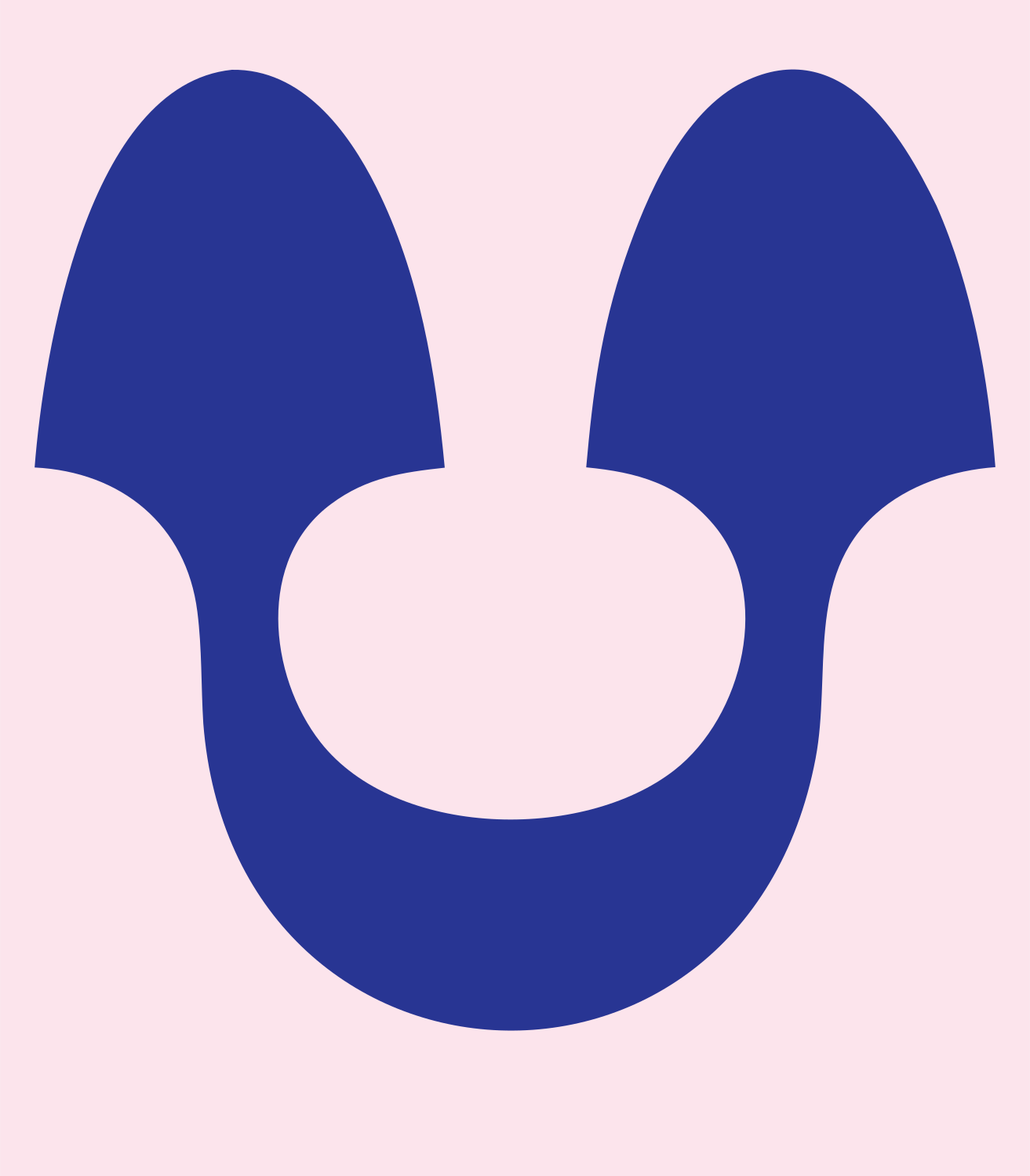 Horseshoe Anchor Symbol Mark #fce4ec/#283593