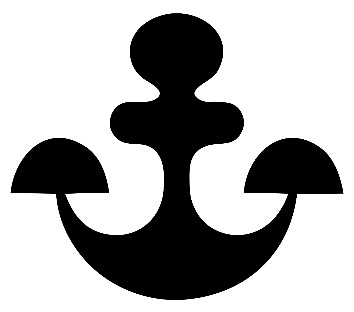 Rounded Anchor Minimal Logo #ffffff/#000000
