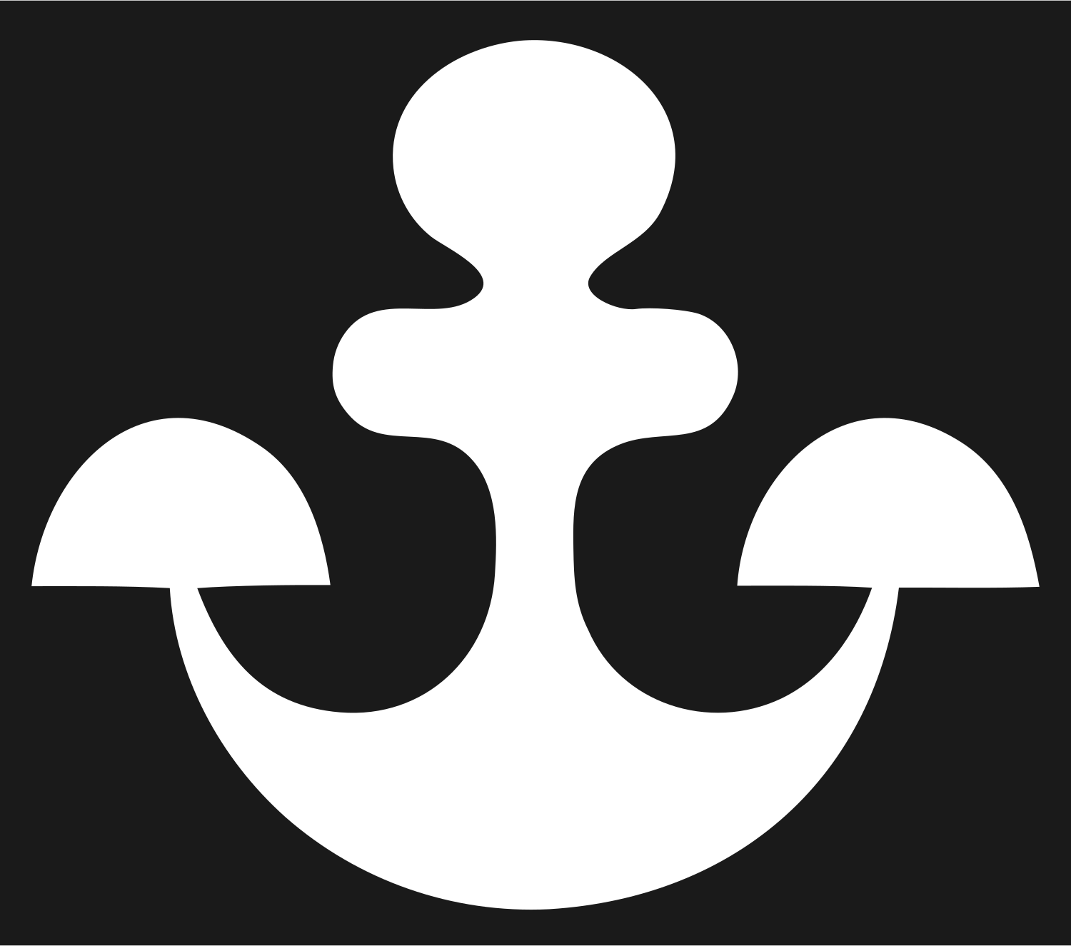 Rounded Anchor Minimal Logo #1a1a1a/#ffffff