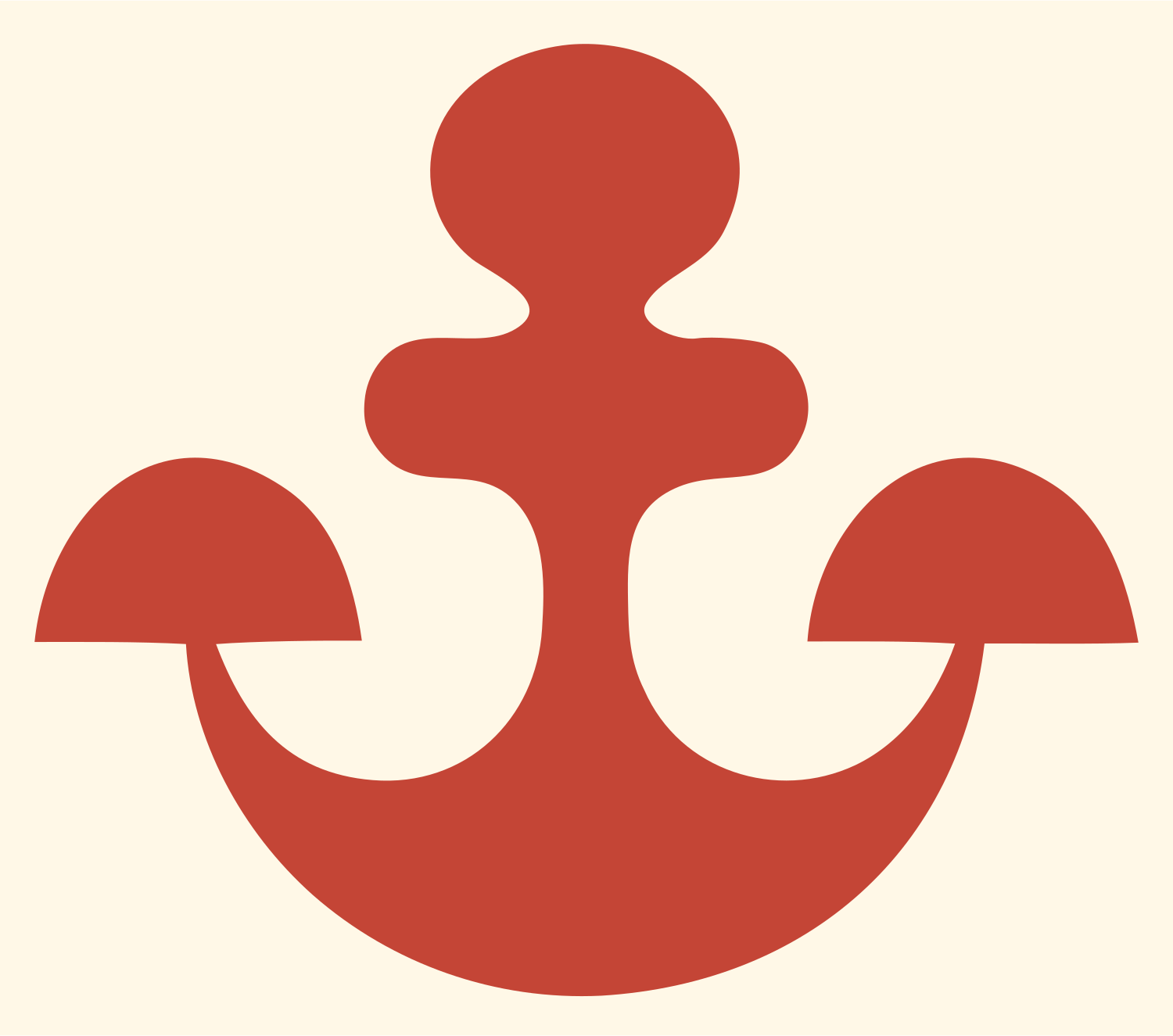 Rounded Anchor Minimal Logo #fff8e7/#c44536