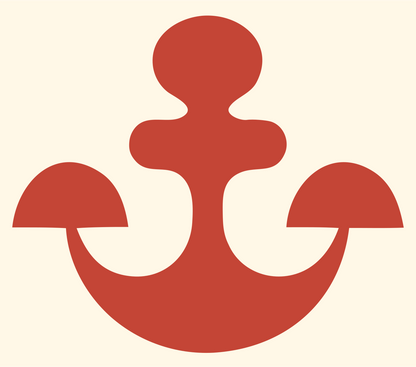 Rounded Anchor Minimal Logo #fff8e7/#c44536