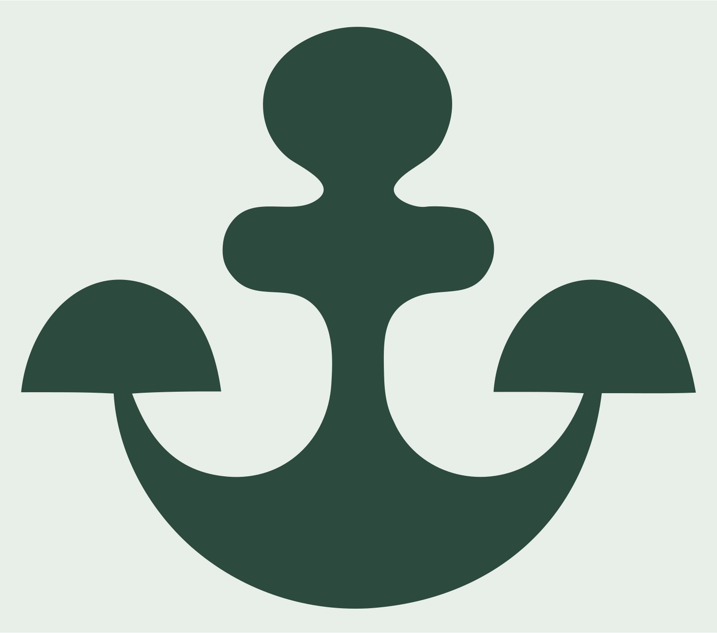 Rounded Anchor Minimal Logo #e8efe9/#2d4a3e