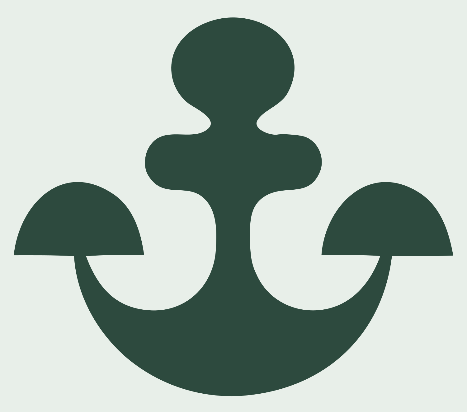 Rounded Anchor Minimal Logo #e8efe9/#2d4a3e