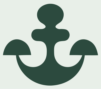 Rounded Anchor Minimal Logo #e8efe9/#2d4a3e