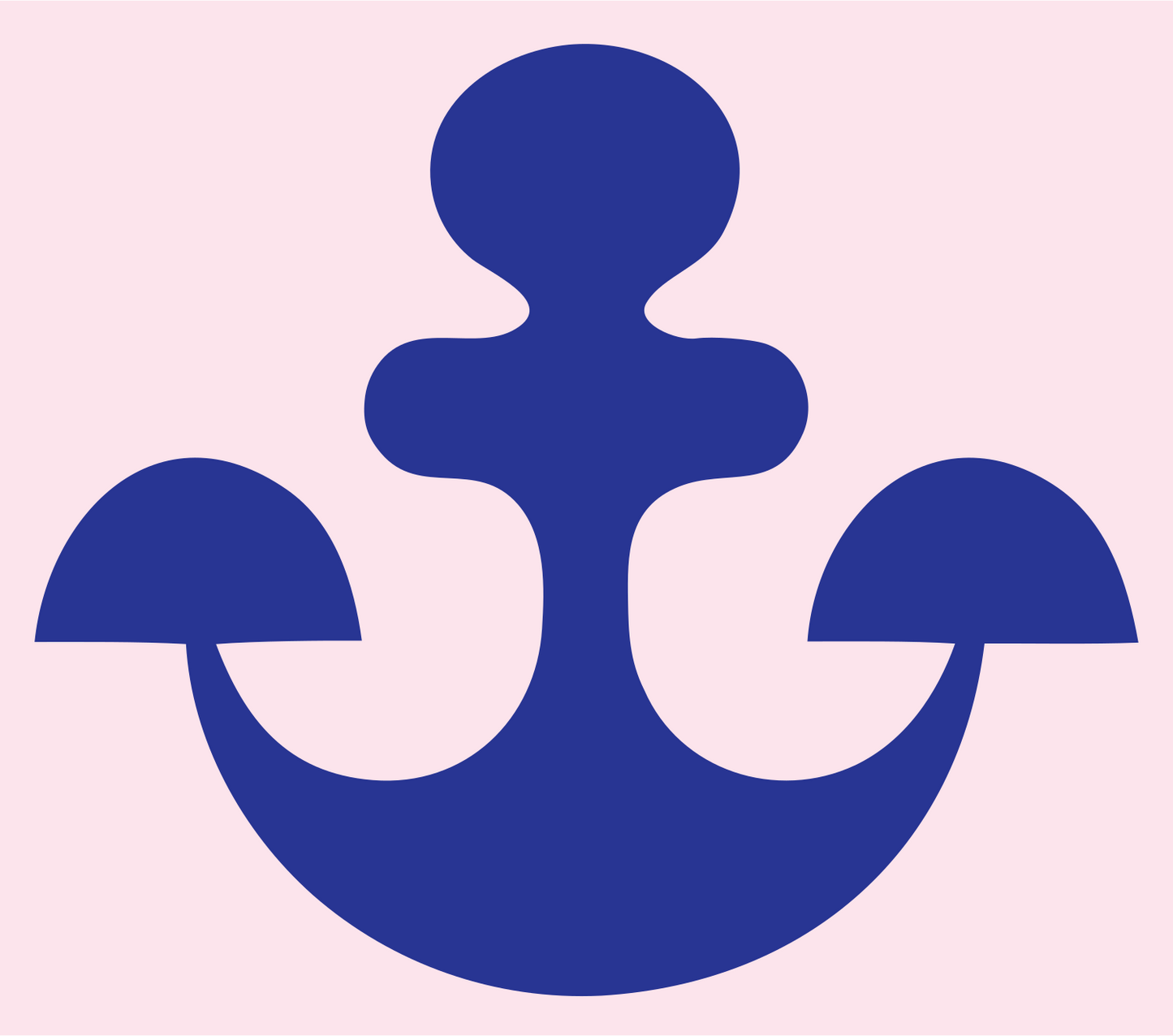 Rounded Anchor Minimal Logo #fce4ec/#283593