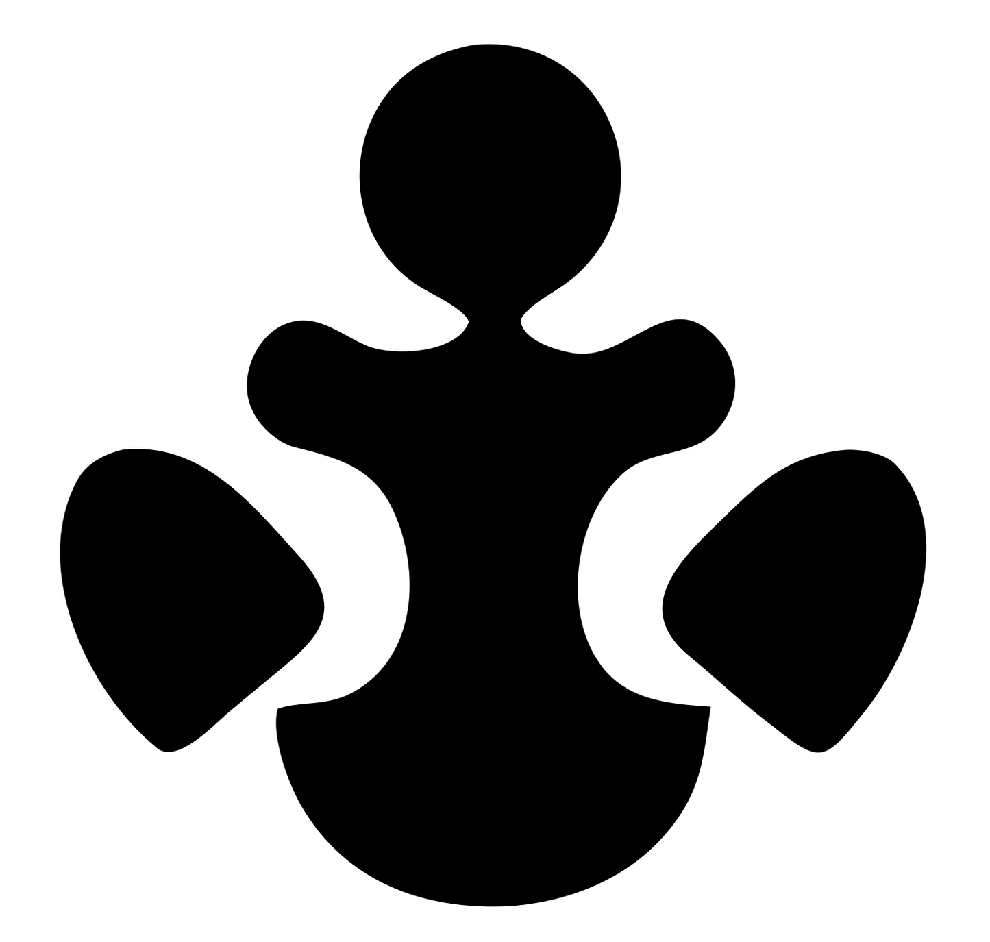Anchor Figure Silhouette Mark #ffffff/#000000