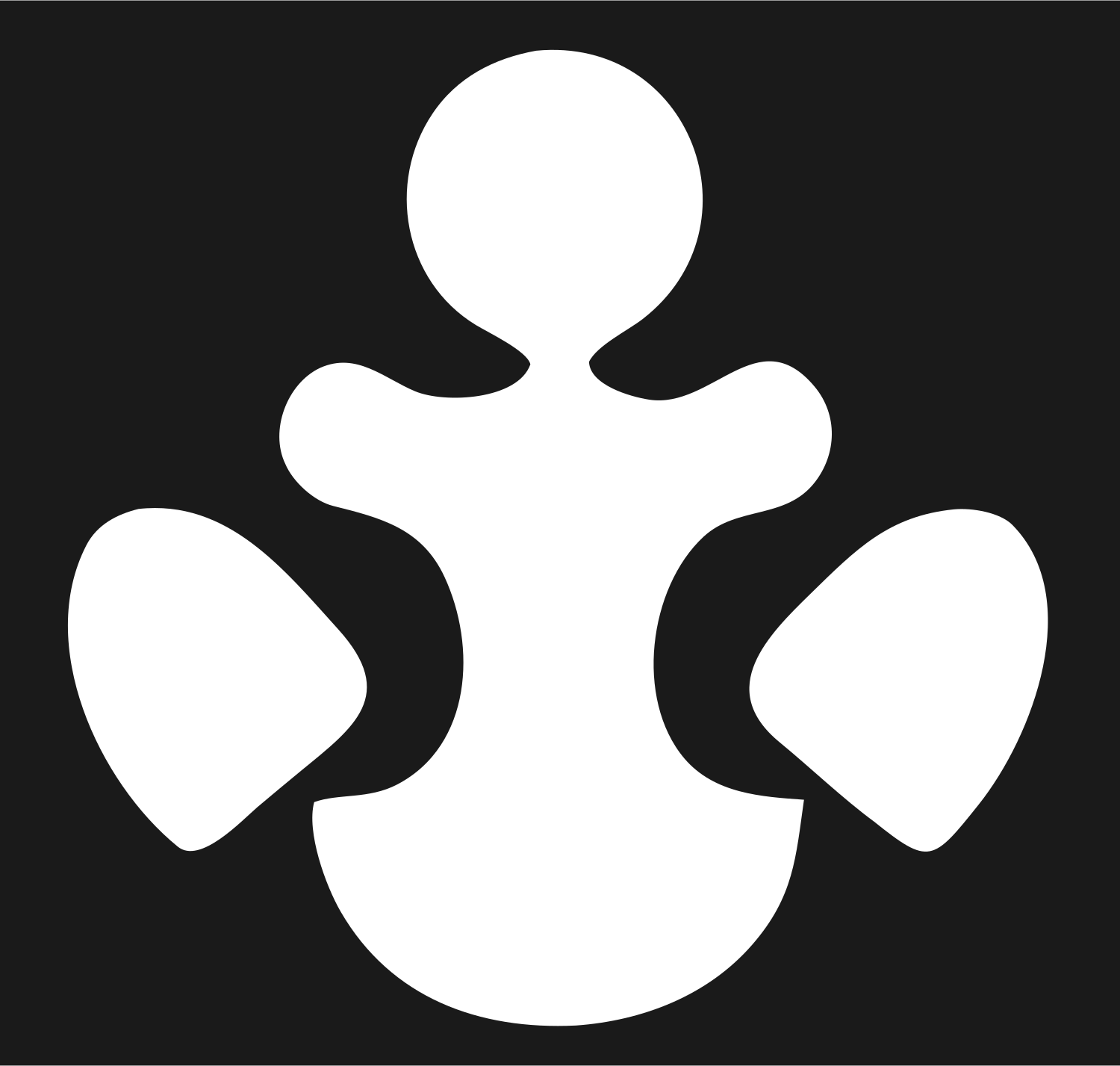 Anchor Figure Silhouette Mark #1a1a1a/#ffffff