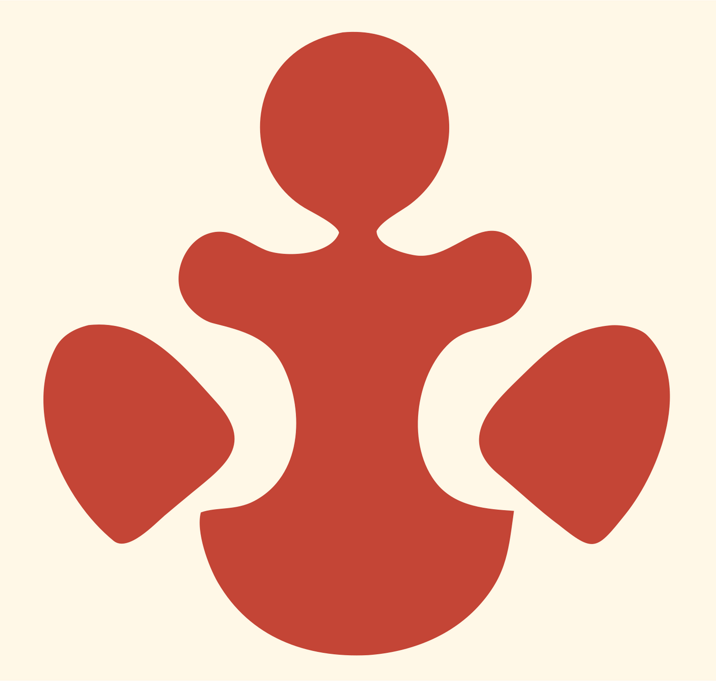 Anchor Figure Silhouette Mark #fff8e7/#c44536