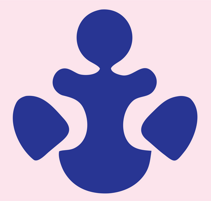 Anchor Figure Silhouette Mark #fce4ec/#283593