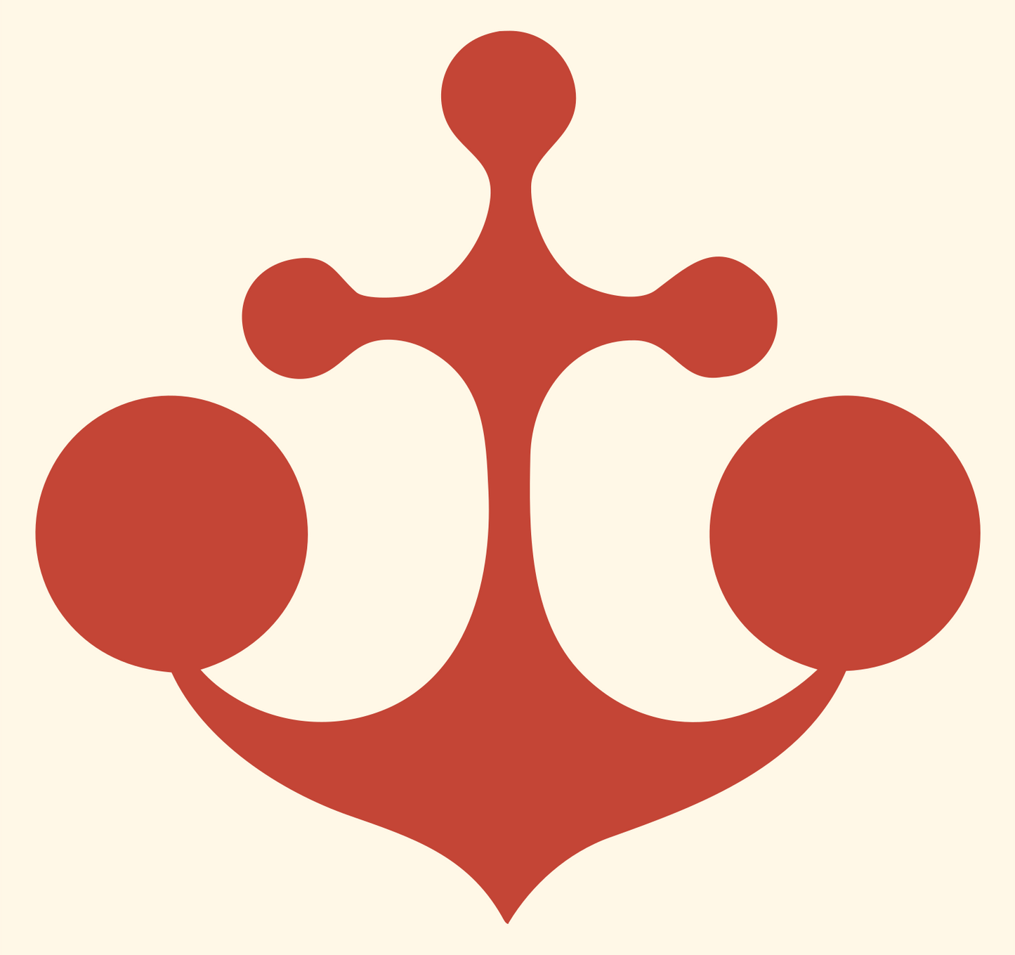 Orb Anchor Silhouette Crest #fff8e7/#c44536