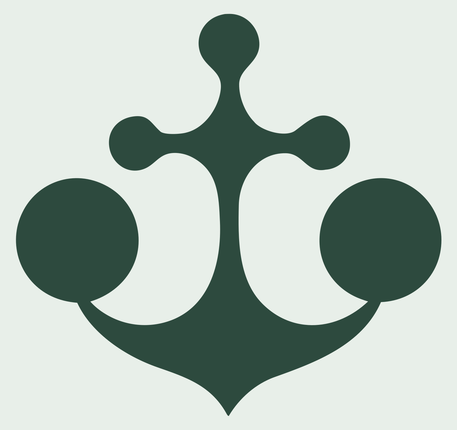 Orb Anchor Silhouette Crest #e8efe9/#2d4a3e