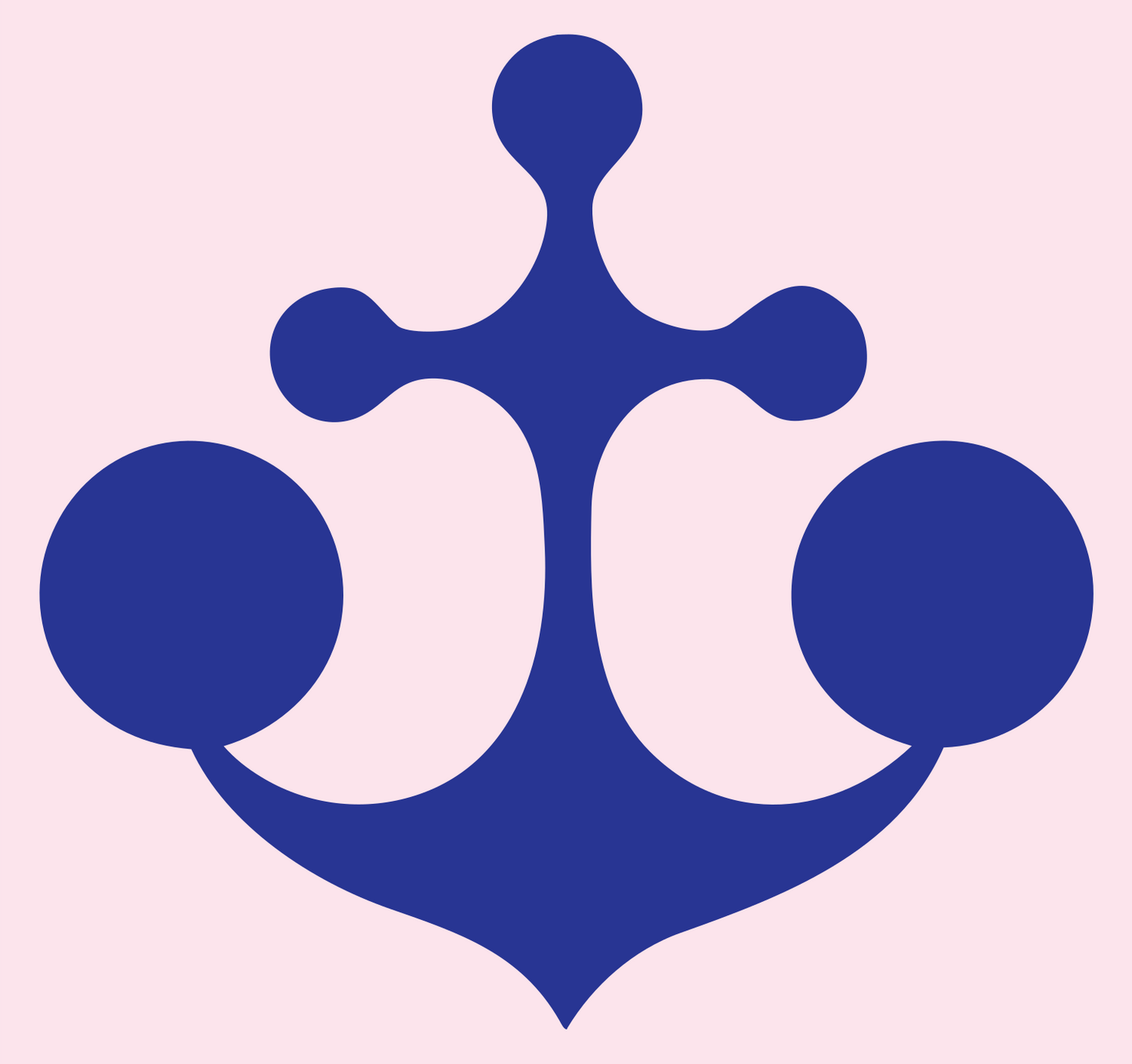 Orb Anchor Silhouette Crest #fce4ec/#283593