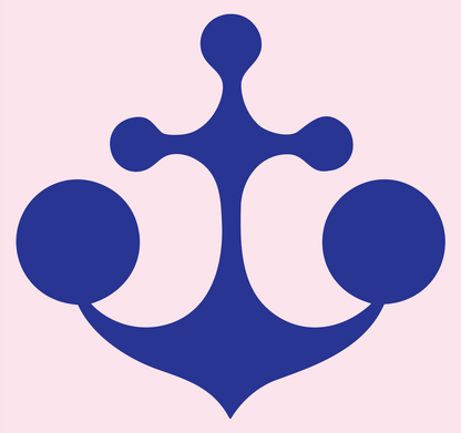 Orb Anchor Silhouette Crest #fce4ec/#283593